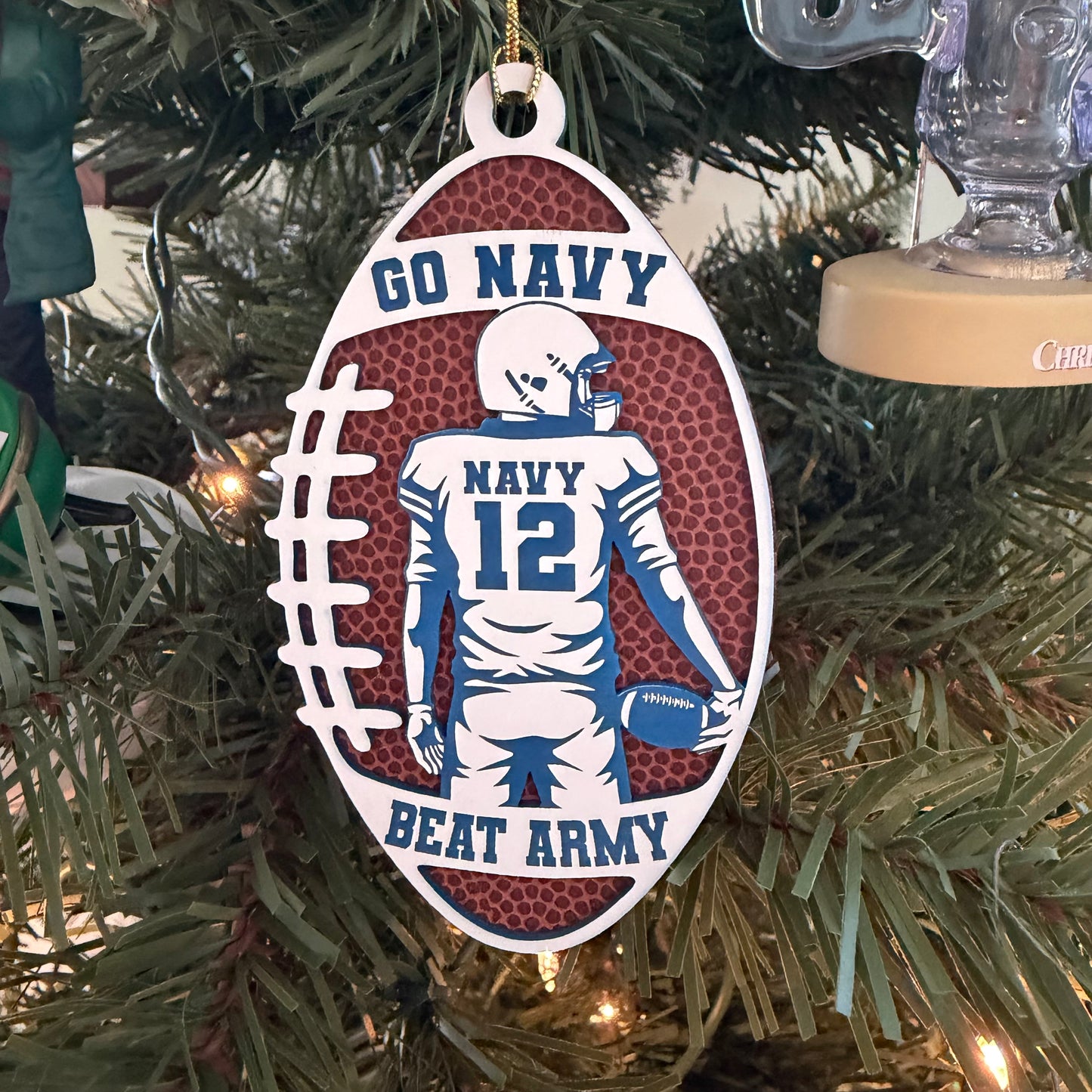 Navy Football Ornament