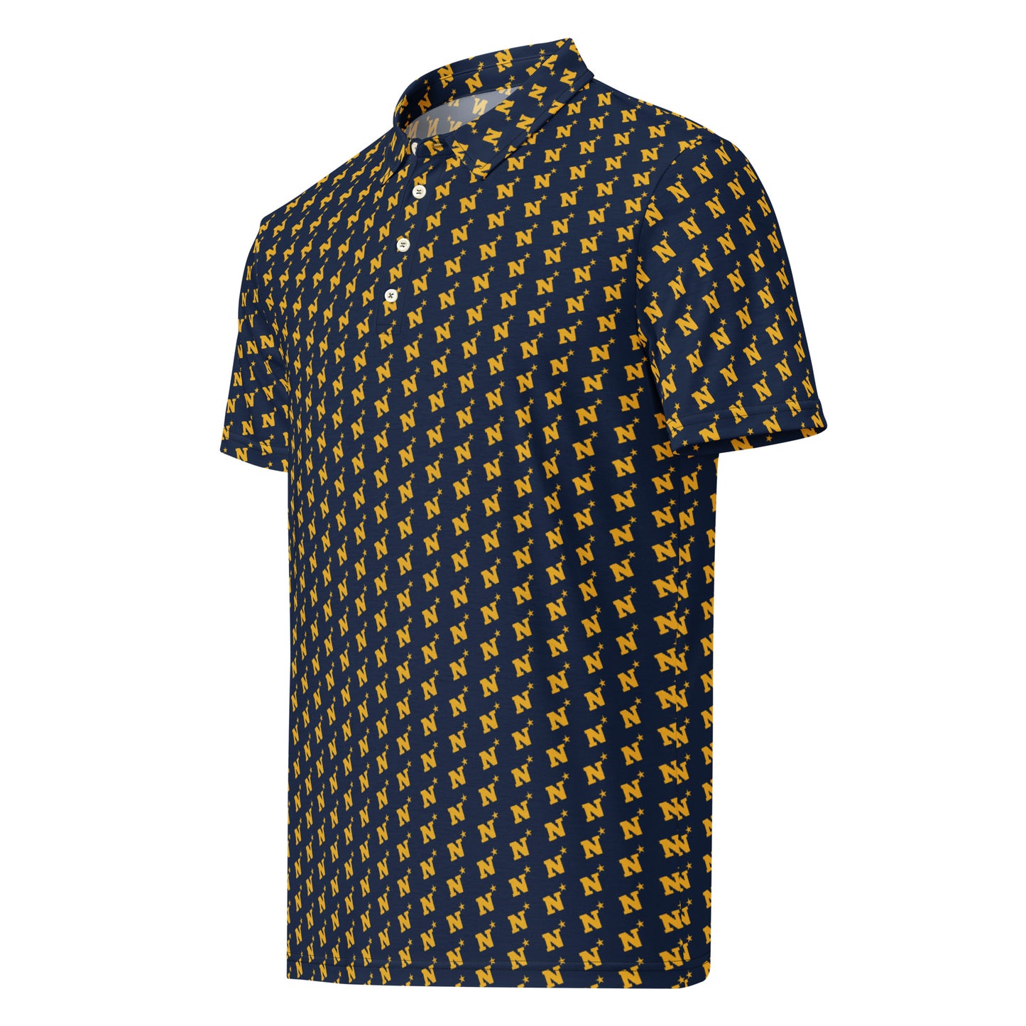 Navy N Star Print Polo