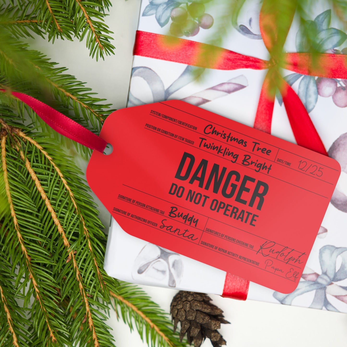 DANGER Tag Metal Ornament
